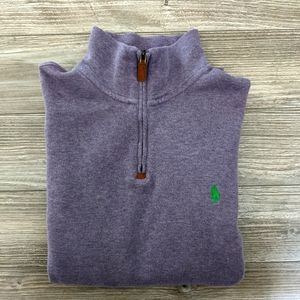 Ralph Lauren Large 1/4 zip light purple knit 100% cotton